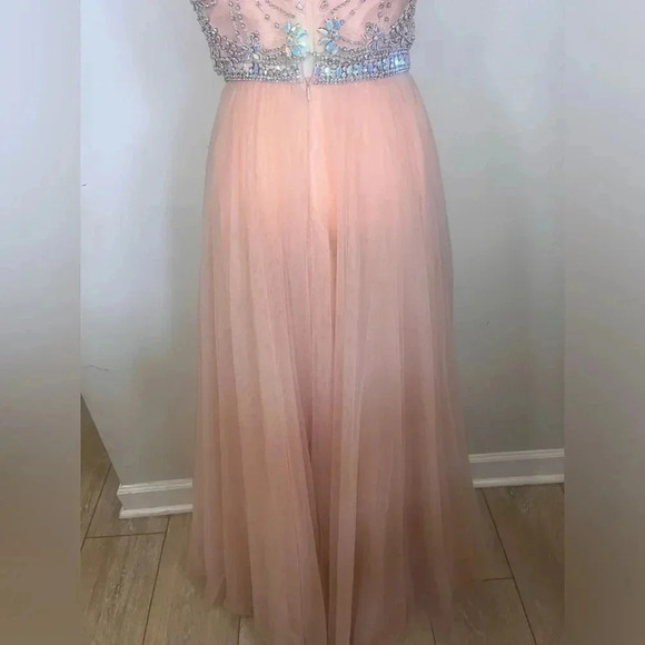 NWT $698 SHERRI HILL Two Piece Sequenced 4 #62809 Beaded Tulle Gown - Picture 9 of 13